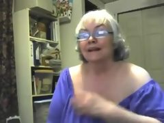 Crazy webcam solo with a fat granny..