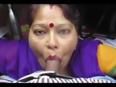 Desi aunty giving blowjob and..