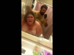 Bbw having sex in the bathroom